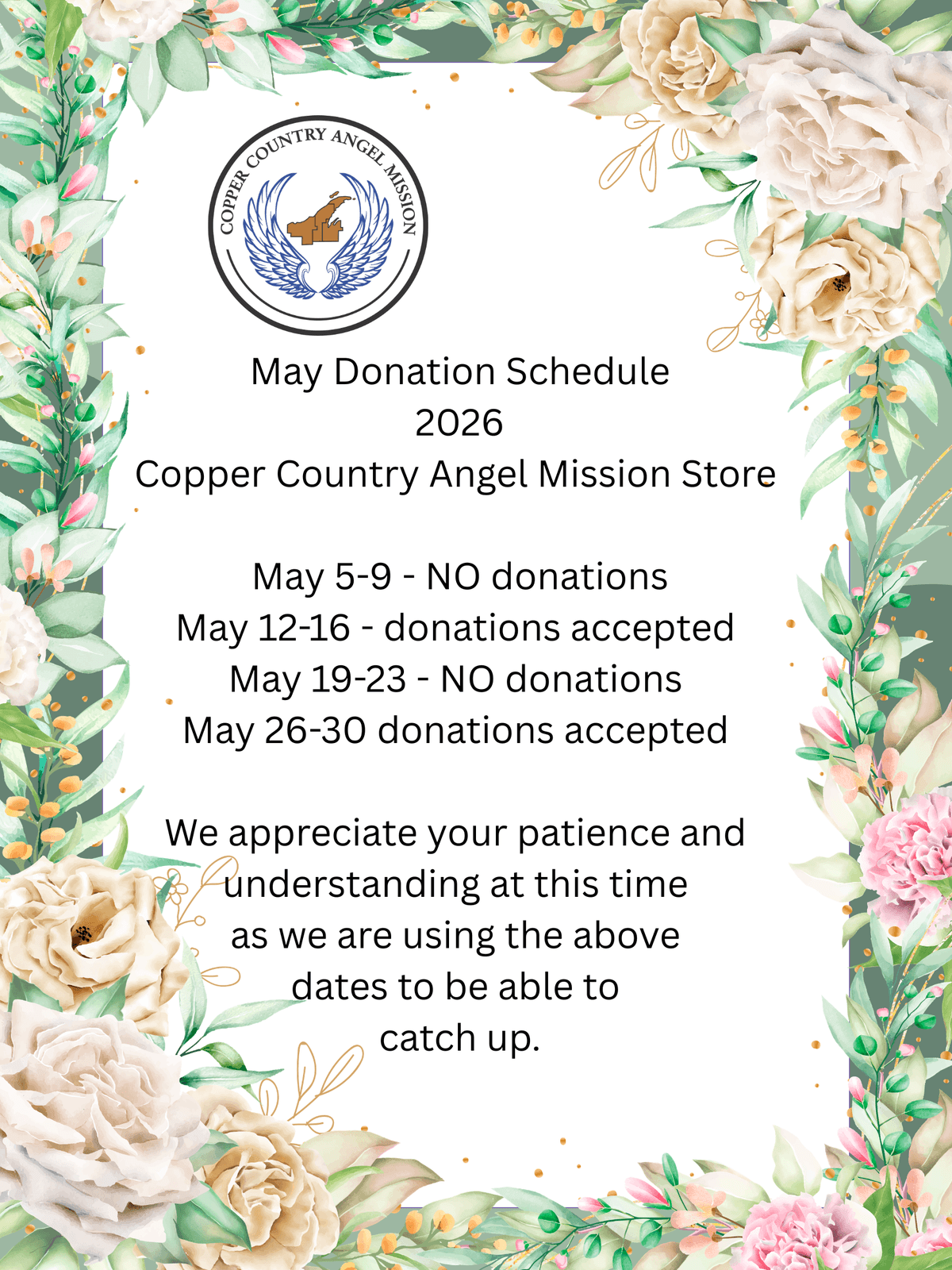 Copper Country Angel Mission Donation Days